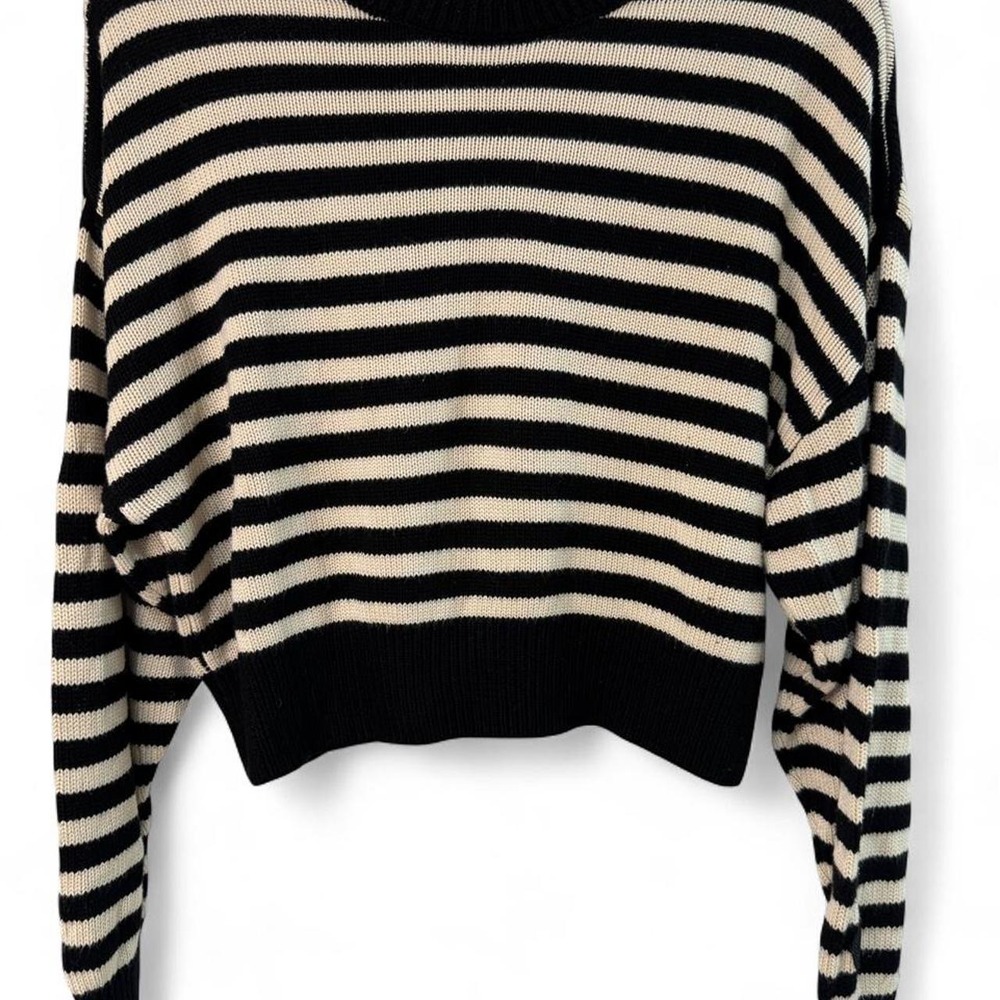 Victoria's Secret PINK black and cream horizontal striped sweater in a S